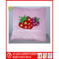 Yellow Cute Plush Soft Cushion with Flower Imprinted